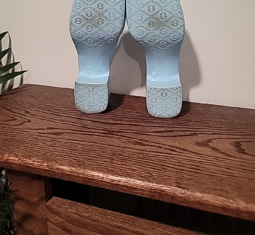 💜💜Jeffrey Cambell Women's Blue Block Heel Slipon Sandals 8 - Picture 6 of 7